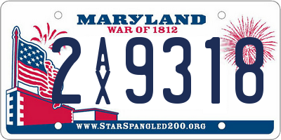 MD license plate 2AX9318