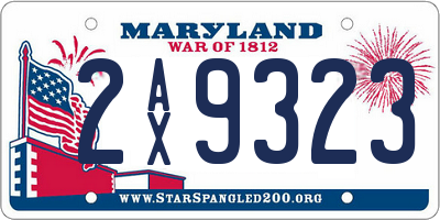MD license plate 2AX9323