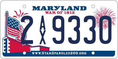 MD license plate 2AX9330