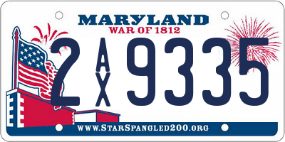 MD license plate 2AX9335
