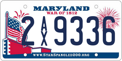 MD license plate 2AX9336