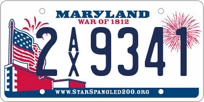 MD license plate 2AX9341