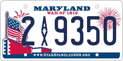 MD license plate 2AX9350