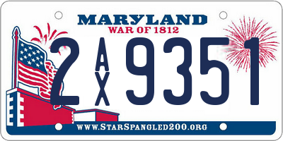 MD license plate 2AX9351