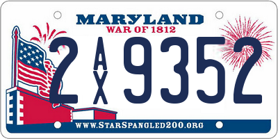 MD license plate 2AX9352