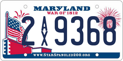 MD license plate 2AX9368