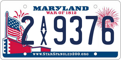 MD license plate 2AX9376