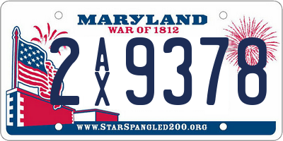MD license plate 2AX9378