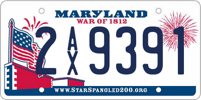 MD license plate 2AX9391