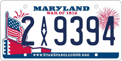 MD license plate 2AX9394