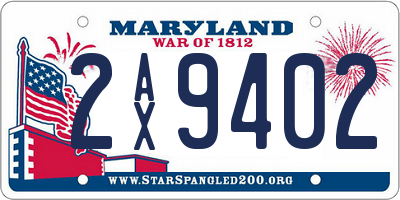 MD license plate 2AX9402