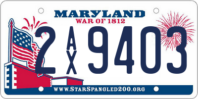 MD license plate 2AX9403