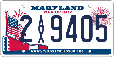 MD license plate 2AX9405