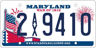 MD license plate 2AX9410