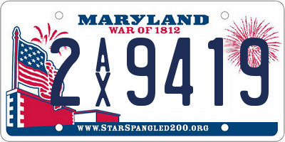 MD license plate 2AX9419