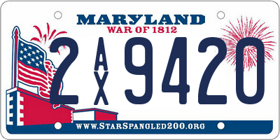 MD license plate 2AX9420