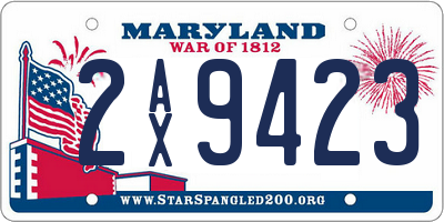 MD license plate 2AX9423