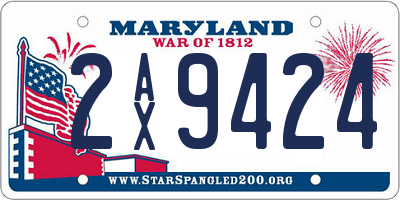 MD license plate 2AX9424