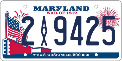 MD license plate 2AX9425