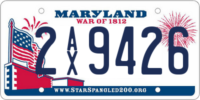 MD license plate 2AX9426