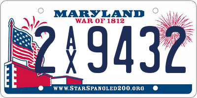 MD license plate 2AX9432