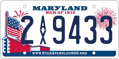 MD license plate 2AX9433