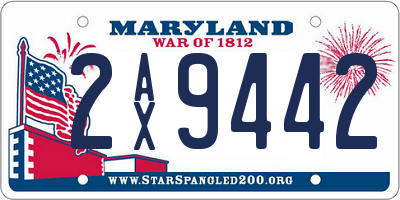 MD license plate 2AX9442