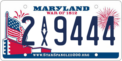 MD license plate 2AX9444