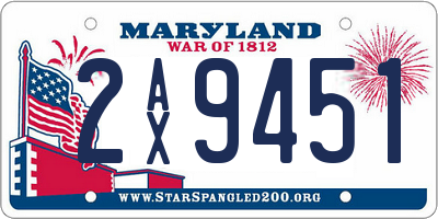 MD license plate 2AX9451