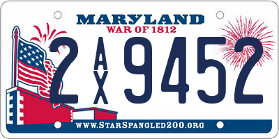 MD license plate 2AX9452