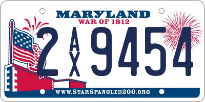 MD license plate 2AX9454