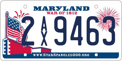 MD license plate 2AX9463