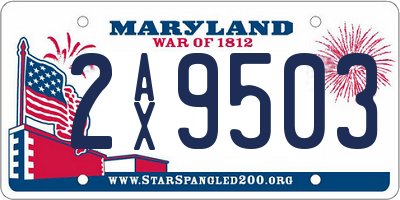 MD license plate 2AX9503