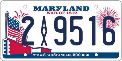 MD license plate 2AX9516