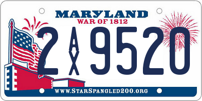 MD license plate 2AX9520