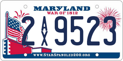 MD license plate 2AX9523