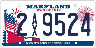 MD license plate 2AX9524