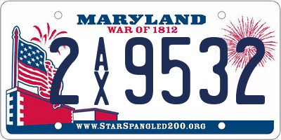 MD license plate 2AX9532