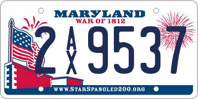 MD license plate 2AX9537