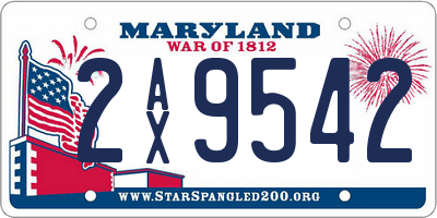 MD license plate 2AX9542