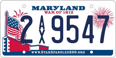 MD license plate 2AX9547