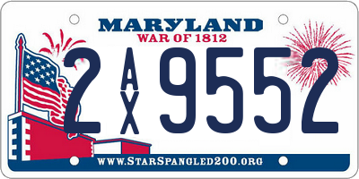 MD license plate 2AX9552