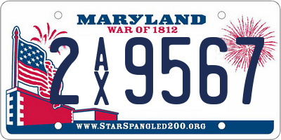 MD license plate 2AX9567