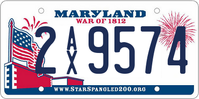 MD license plate 2AX9574