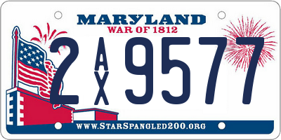 MD license plate 2AX9577