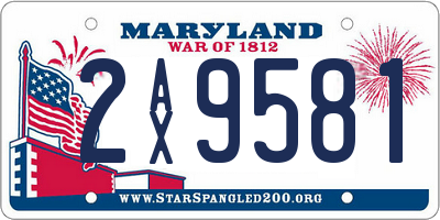 MD license plate 2AX9581