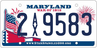 MD license plate 2AX9583