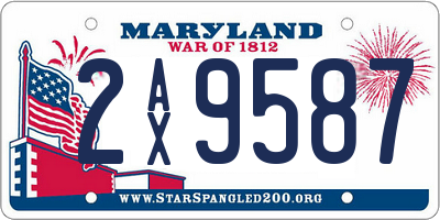 MD license plate 2AX9587