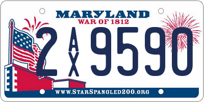 MD license plate 2AX9590