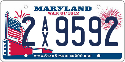 MD license plate 2AX9592
